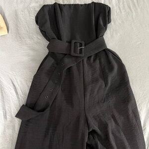 Elegant Black Belted Jumpsuit